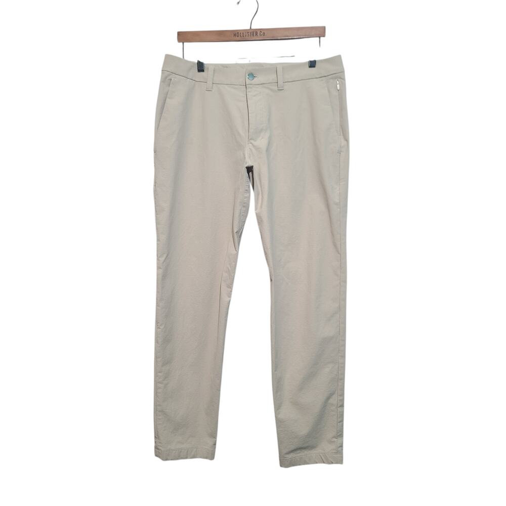 Lululemon ABC Slim-Fit Stretch Cotton VersaTwill Pants Compass Khaki 32x28.5 GUC